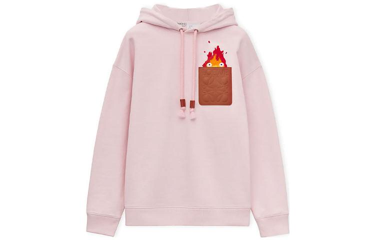 LOEWE Howl's Moving Castle SS23 Pink Cartoon Print Hoodie Unisex HB44Y24X04-2060