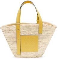 LOEWE x Howls Basket Bag In Palm Leaf And Calfskin Yellow LOEWE x Howls Basket Bag In Palm Leaf And Calfskin Yellow