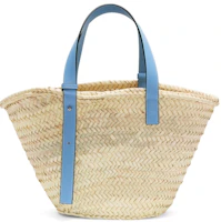 Order LOEWE x Howls Basket Bag In Palm Leaf And Calfskin Light Blue