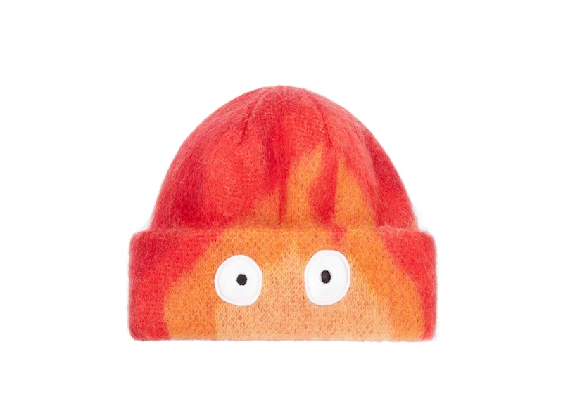 LOEWE x Howls Calcifer Beanie In Mohair And Wool Blend Orange/Red