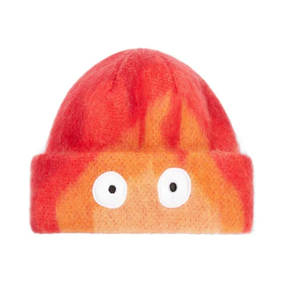 LOEWE x Howls Calcifer Beanie In Mohair And Wool Blend Orange/Red