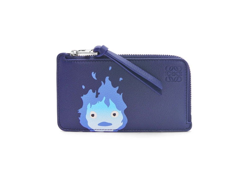 LOEWE x Howls Calcifer Coin Cardholder In Classic Calfskin Marine