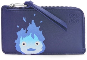Buy LOEWE x Howls Calcifer Coin Cardholder In Classic Calfskin Marine