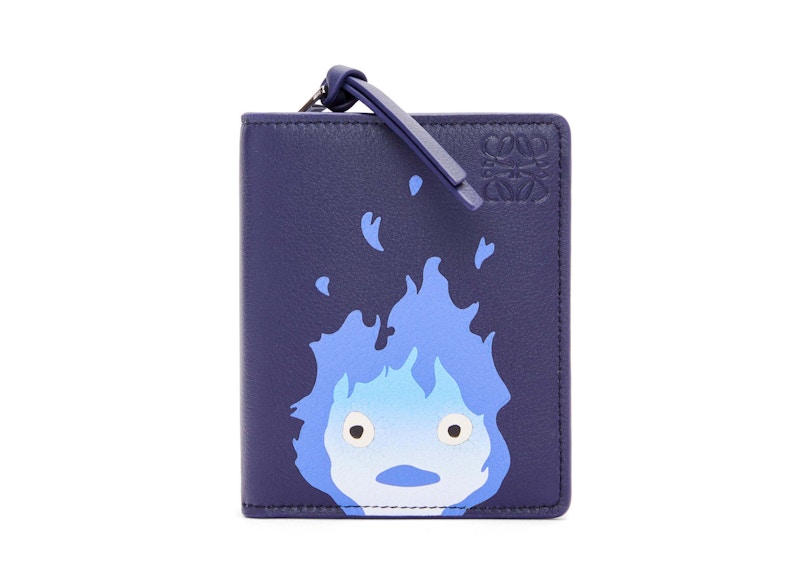 LOEWE x Howls Calcifer Compact Zip Wallet In Classic Calfskin Marine