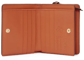 Order LOEWE x Howls Calcifer Compact Zip Wallet In Classic Calfskin Rust