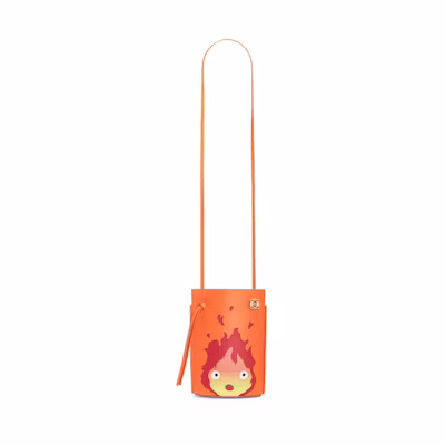 LOEWE x Howls Calcifer Dice Pocket In Classic Calfskin Orange