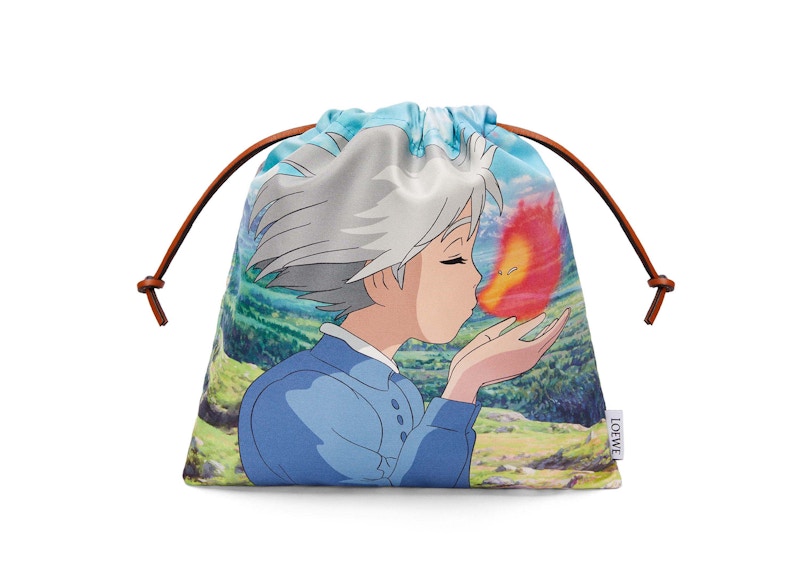LOEWE x Howls Calcifer Drawstring Pouch In Canvas Multicolor
