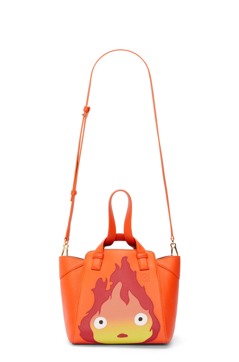 LOEWE x Howls Calcifer Hammock Nugget Bag In Satin Calfskin Orange