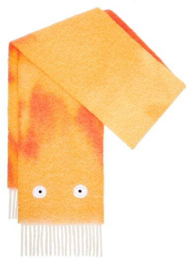 loewe-x-howls-calcifer-scarf-in-mohair-and-wool-blend-orange-red