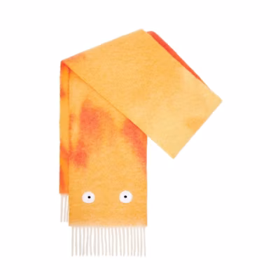 LOEWE x Howls Calcifer Scarf In Mohair And Wool Blend Orange/Red