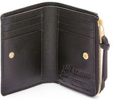 Order LOEWE x Howls Calcifer Slim Zip Bifold Wallet In Satin Calfskin Black