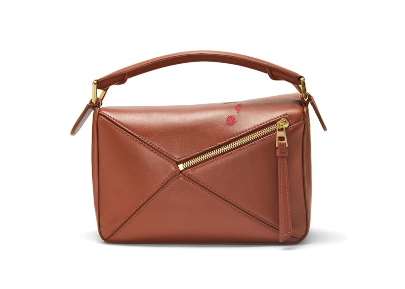 Order LOEWE x Howls Calcifer Tas Kecil Puzzle Kulit Sapi Satin Rust