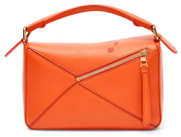 Order LOEWE x Howls Calcifer Small Puzzle Bag In Satin Calfskin Orange