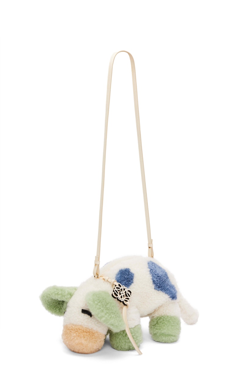 LOEWE x Howls Cow Bag In Shearling White