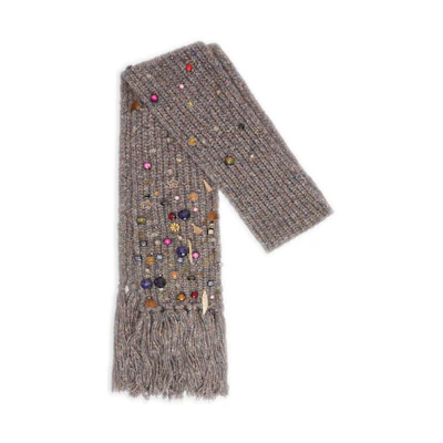 LOEWE x Howls Embellished Scarf In Cashmere And Wool Blend Multicolor