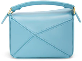 Order LOEWE x Howls Heen Mini Puzzle Bag In Satin Calfskin Light Blue