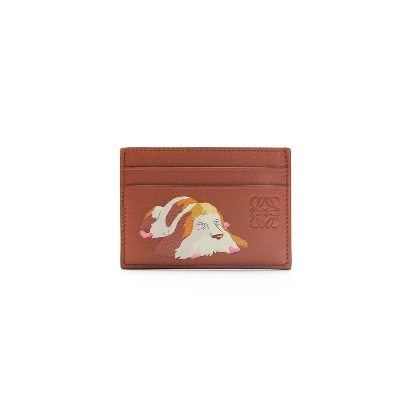 LOEWE x Howls Heen Plain Cardholder In Classic Calfskin Rust
