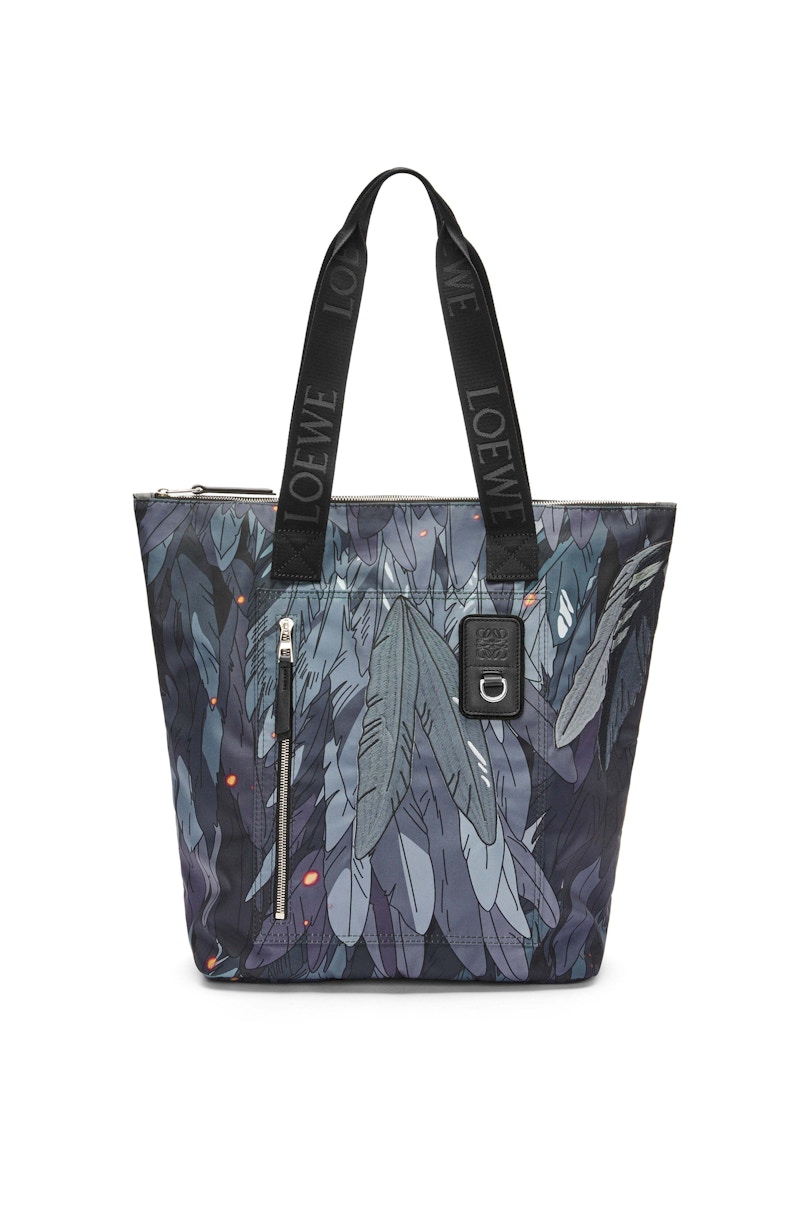 LOEWE x Howls Howl Vertical Shopper In Nylon Black