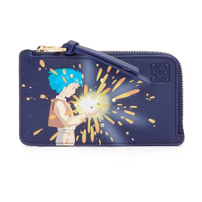 LOEWE x Howls Magical Sky Coin Cardholder In Classic Calfskin And Crystal Marine