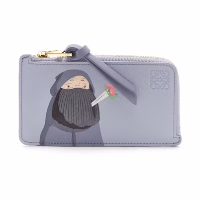 LOEWE x Howls Markl Coin Cardholder In Classic Calfskin Blue Lilac