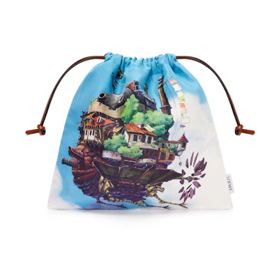 LOEWE x Howls Moving Castle Drawstring Pouch In Canvas Multicolor
