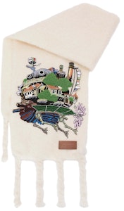 LOEWE x ハウルの動く城 マフラー モヘア&ウール混 ホワイト Buy LOEWE x ハウルの動く城 マフラー モヘア&ウール混 ホワイト