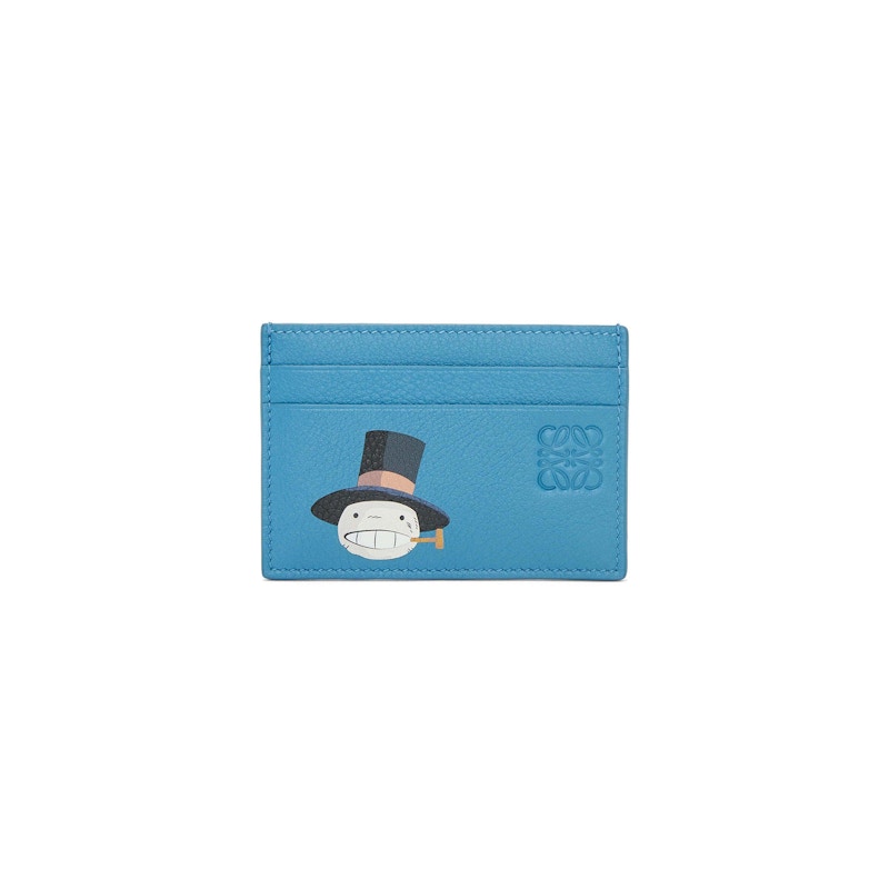 LOEWE x Howls Turnip Head Plain Cardholder In Classic Calfskin Sea Blue