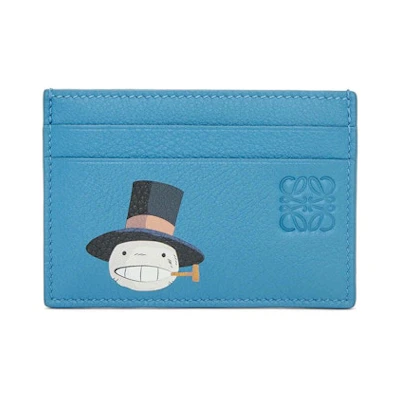 LOEWE x Howls Turnip Head Plain Cardholder In Classic Calfskin Sea Blue