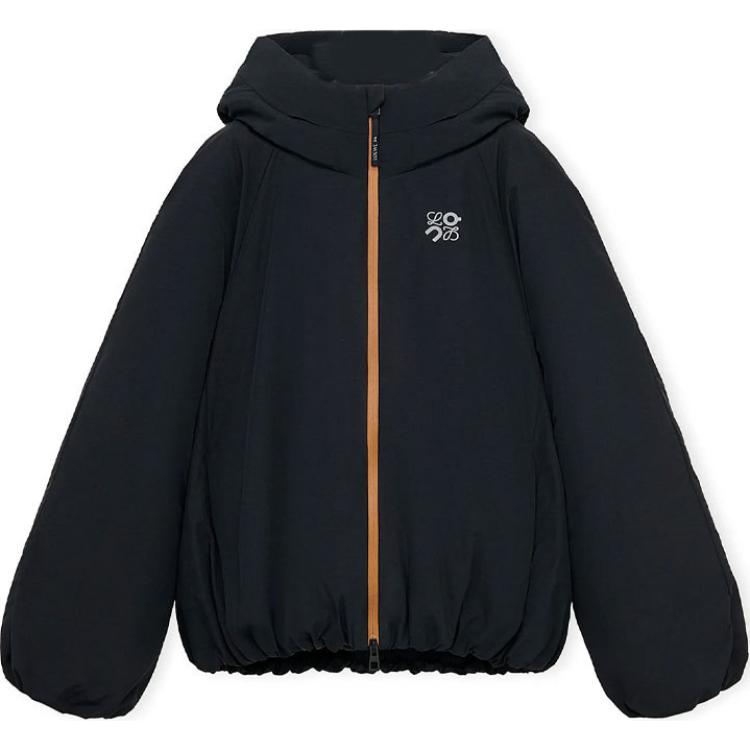 LOEWE On Running FW24 Black Letter Print Hooded Jacket H929Y02W22-1100