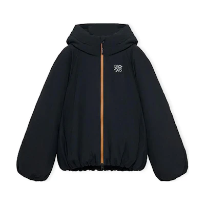 LOEWE On Running FW24 Black Letter Print Hooded Jacket H929Y02W22-1100