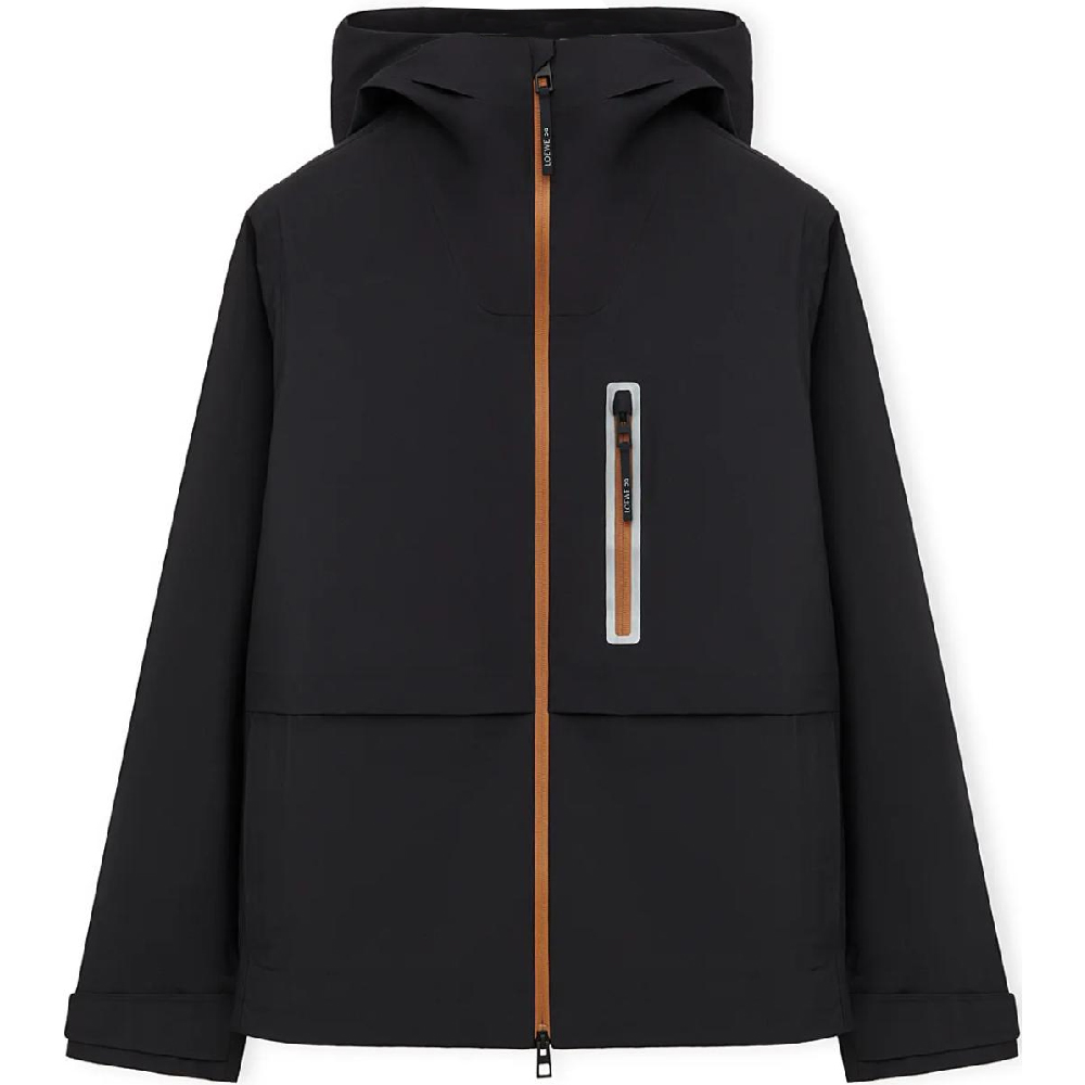 LOEWE On SS24 Black Waterproof Zip Hoodie Jacket H929Y02W17-1100
