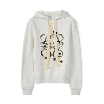 LOEWE Spirited Away SS22 Grey Hoodie with Soot Sprite Print for Men H928Y25X02-2425