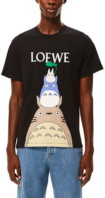 LOEWE x Totoro Collab Totoro Print Unisex Black T-Shirt S848Y22X01-1100 Details for LOEWE x Totoro Collab Totoro Print Unisex Black T-Shirt S848Y22X01-1100
