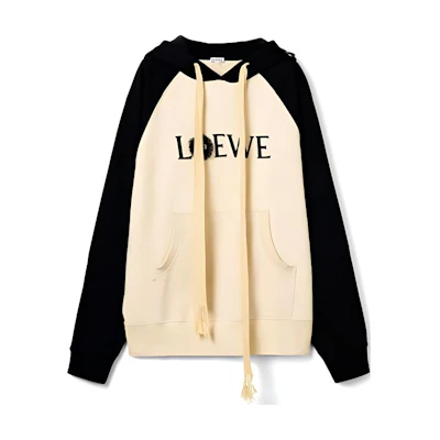 LOEWE Totoro SS21 Beige Letter Print Hoodie Special Collaboration H848341X04-2425