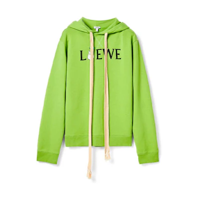 LOEWE Totoro SS21 Collab Letter Print Hoodie Unisex Green S848Y25X02-4094