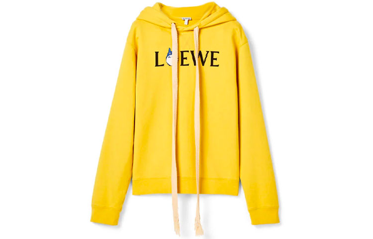 LOEWE Totoro SS21 Collaboration Yellow Alphabet Print Hoodie Unisex S848Y25X01-8100