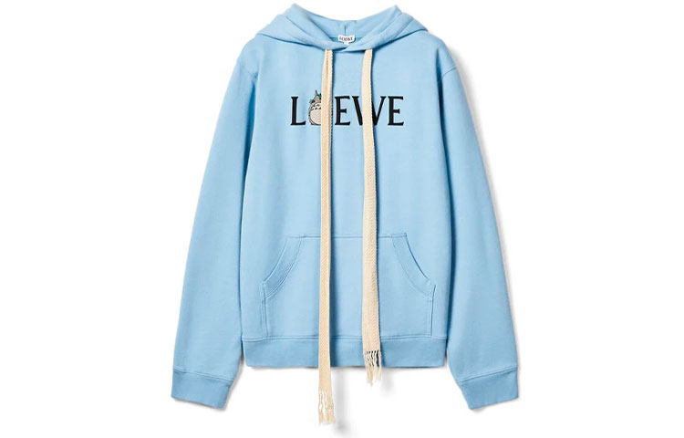Order LOEWE x 龙猫 SS21 男女蓝色字母印花联名款连帽衫 H848341X14-5100