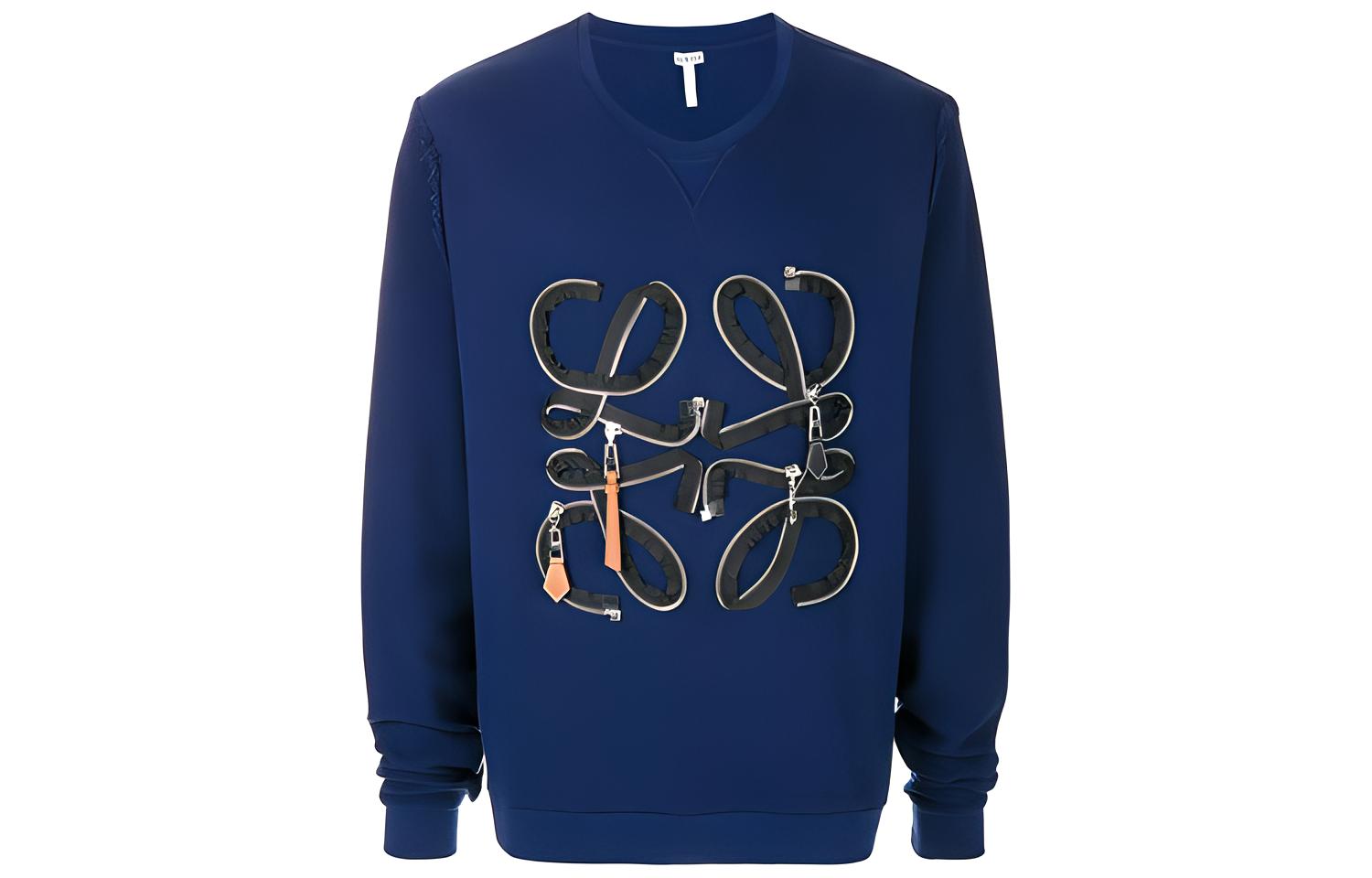 LOEWE Zip Logo Crewneck Sweatshirt Blue - H6189340CR-5820