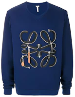 LOEWE Zip Logo Crewneck Sweatshirt Blue - H6189340CR-5820 LOEWE Zip Logo Crewneck Sweatshirt Blue - H6189340CR-5820