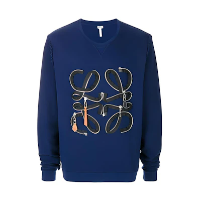 LOEWE Zip Logo Crewneck Sweatshirt Blue - H6189340CR-5820