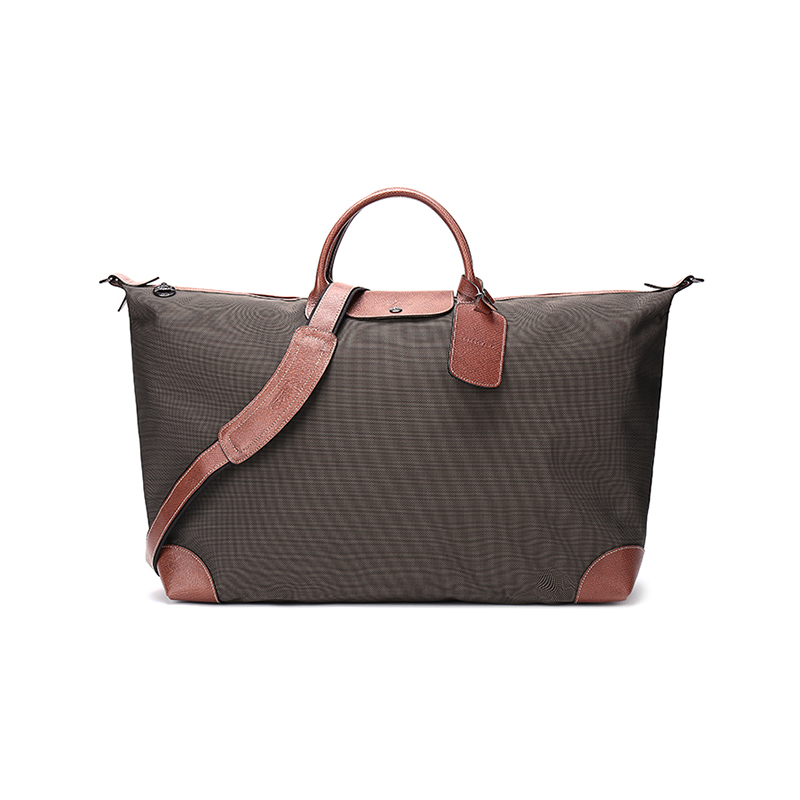 Longchamp Boxford 55 Fabric Tote Shoulder Travel Bag Unisex Brown 1625080042