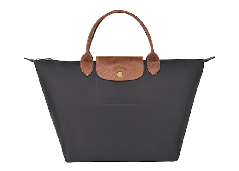 Longchamp Le Pliage Top Handle Bag M Gun Metal