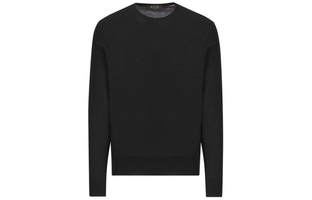 Order ロロピアーナ ブラック クルーネック 長袖 Tシャツ FAI1916-8000