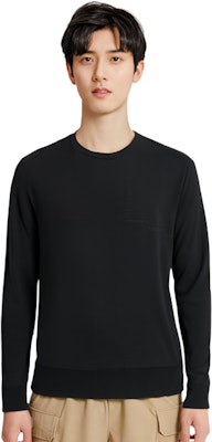 ロロピアーナ ブラック クルーネック 長袖 Tシャツ FAI1916-8000 Purchase ロロピアーナ ブラック クルーネック 長袖 Tシャツ FAI1916-8000