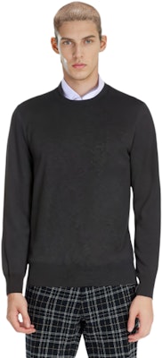 ロロピアーナ ブラック クルーネック スリムフィット 長袖カジュアルセーター FAN1201-M047 Shop ロロピアーナ ブラック クルーネック スリムフィット 長袖カジュアルセーター FAN1201-M047