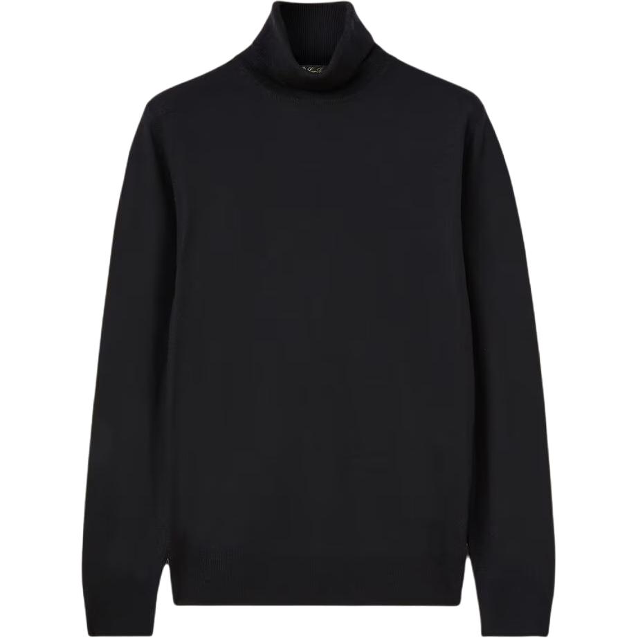 Loro Piana  Black Turtleneck Slim Fit Casual Knit Sweater. FAF9161-8000