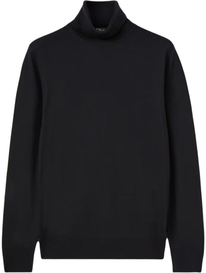 loro-piana-black-turtleneck-slim-fit-casual-knit-sweater-faf-9161-8000