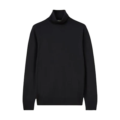 Loro Piana Black Turtleneck Slim Fit Casual Knit Sweater. FAF9161-8000