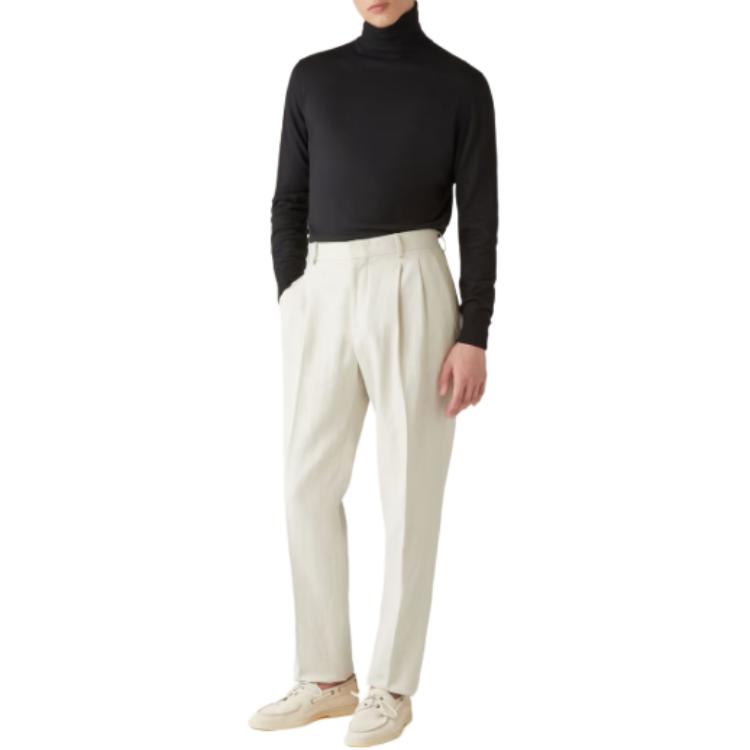 Shop Loro Piana Turtleneck Hitam Slim Fit Sweater Rajut Kasual. FAF9161-8000