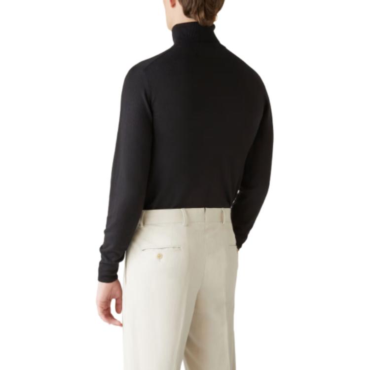 Details for Loro Piana Turtleneck Hitam Slim Fit Sweater Rajut Kasual. FAF9161-8000